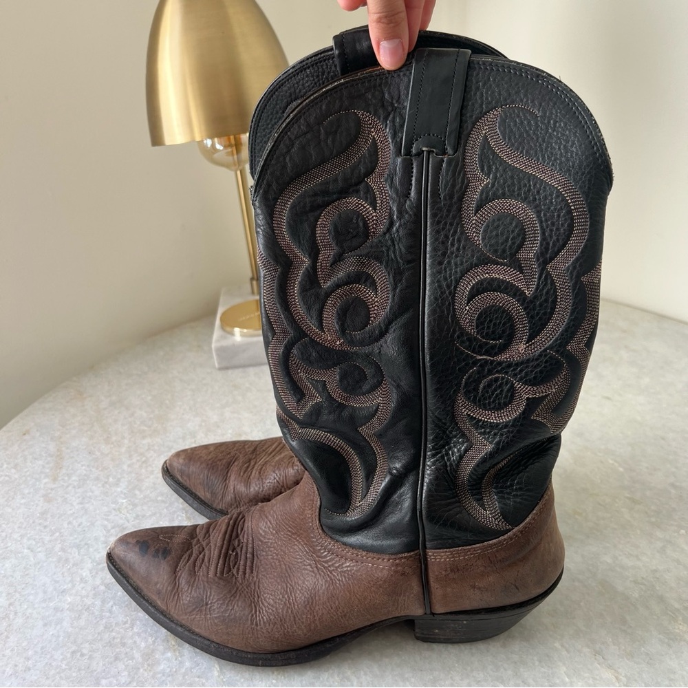 Nocona Black and Brown Cowboy Boots
